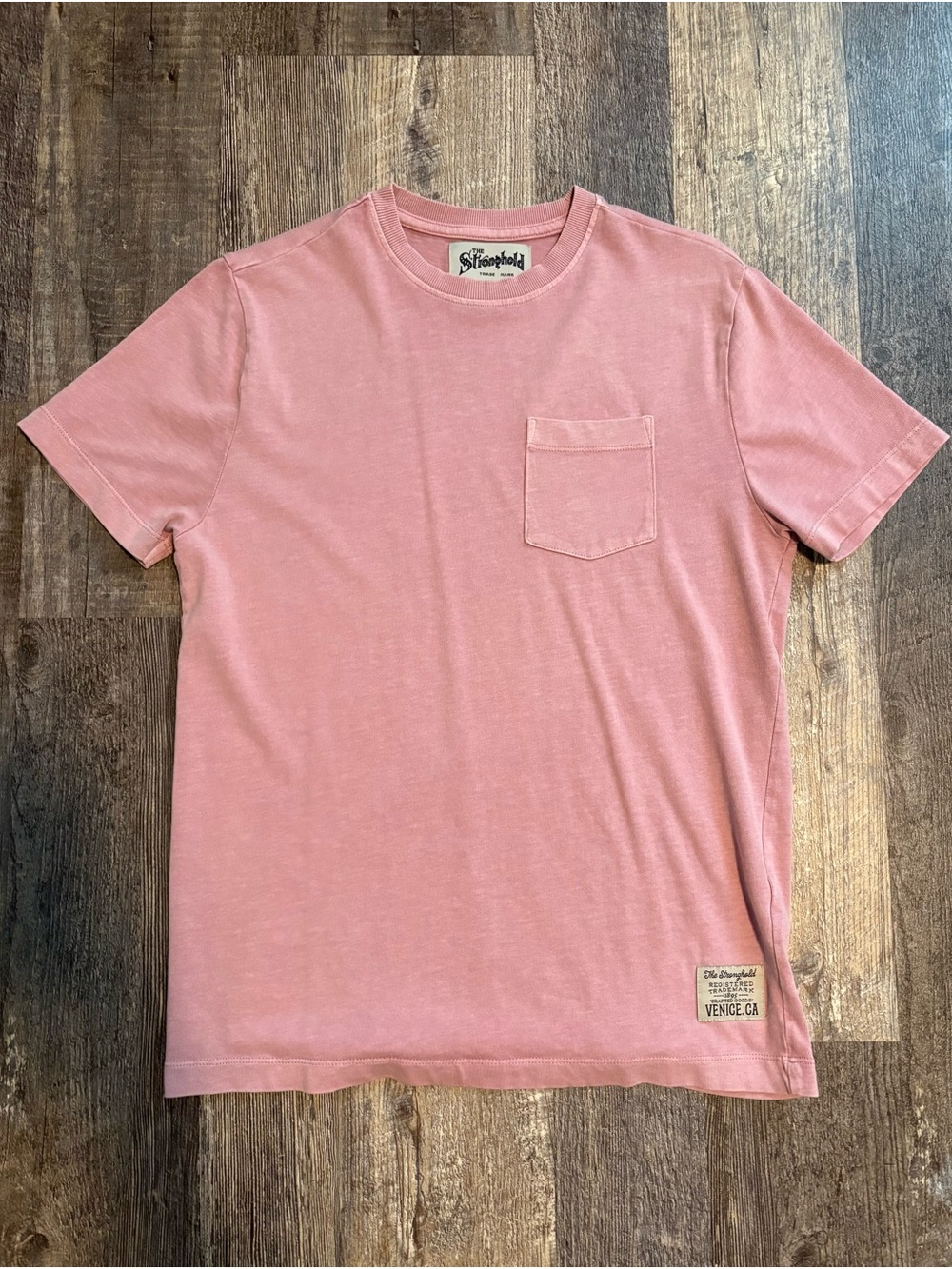 Men's Pocket T-Shirt in Dusty Rose, Size XS